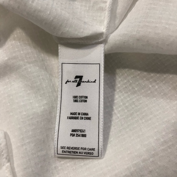 2[7ForAllMankind] NWT! Cotton ruffled button down - Picture 7 of 7
